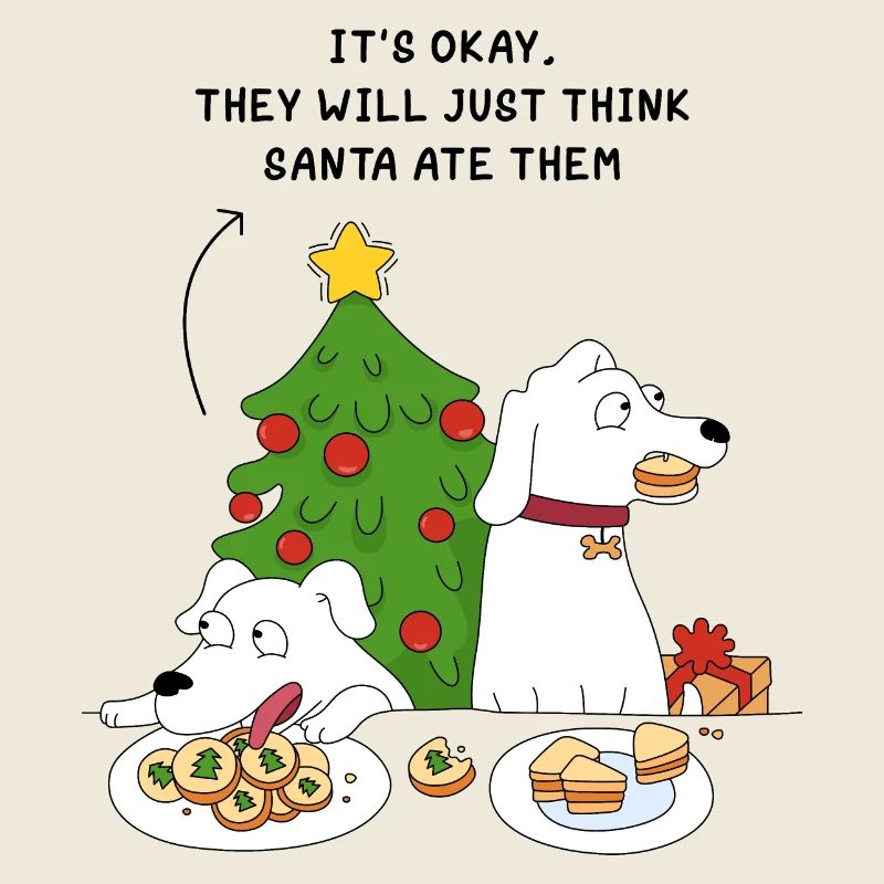Chiens et biscuits de Noël