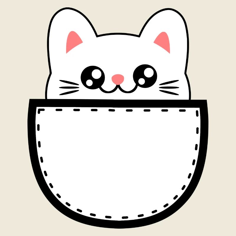 Süßes Kätzchen Kawaii Chibi Katze in Brusttasche