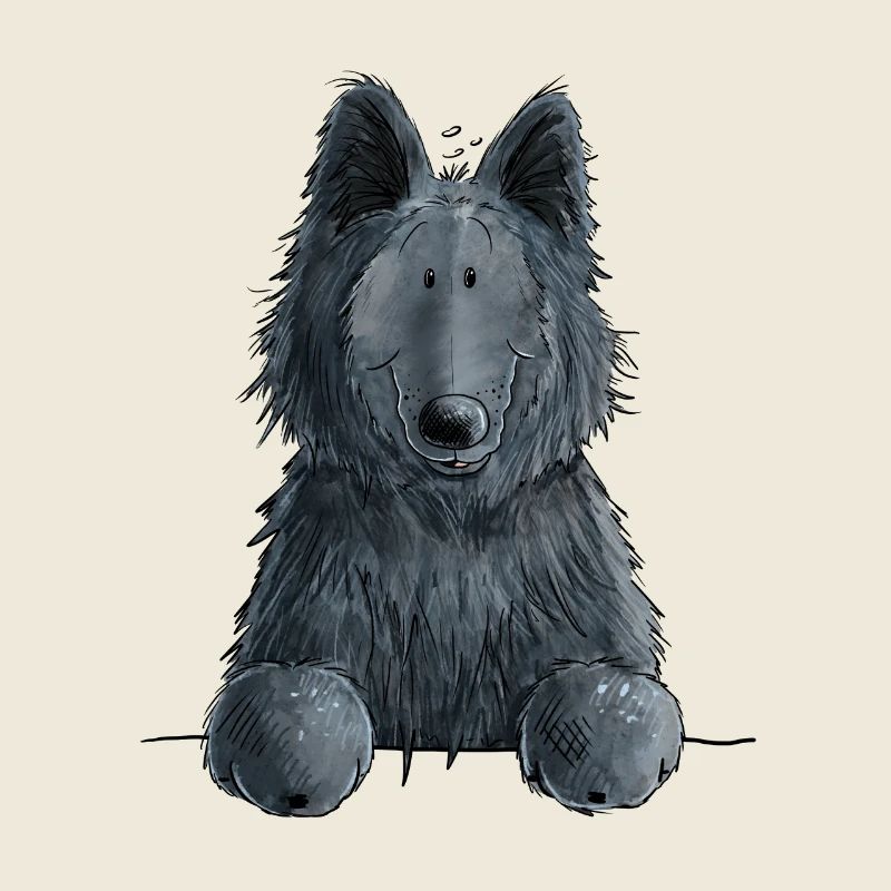 Happy Groenendael I Hund Kopf I Comic