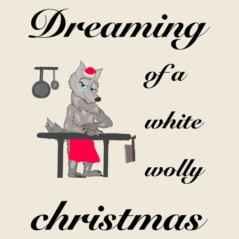 Weiße wollige Weihnachten, kultiger Wolf