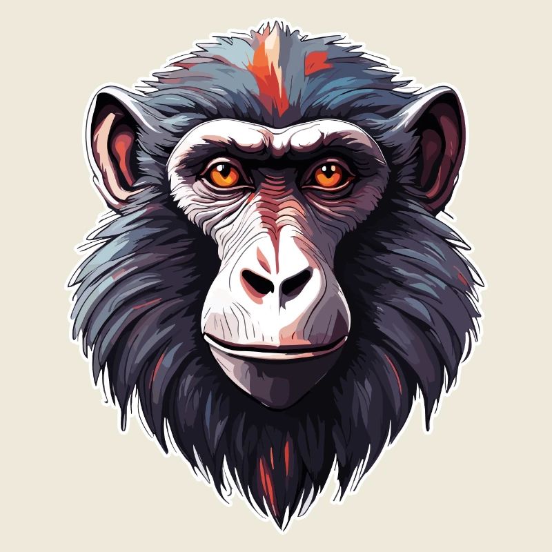 Affe / Tier / Zoo / Babian / Wild / Comic