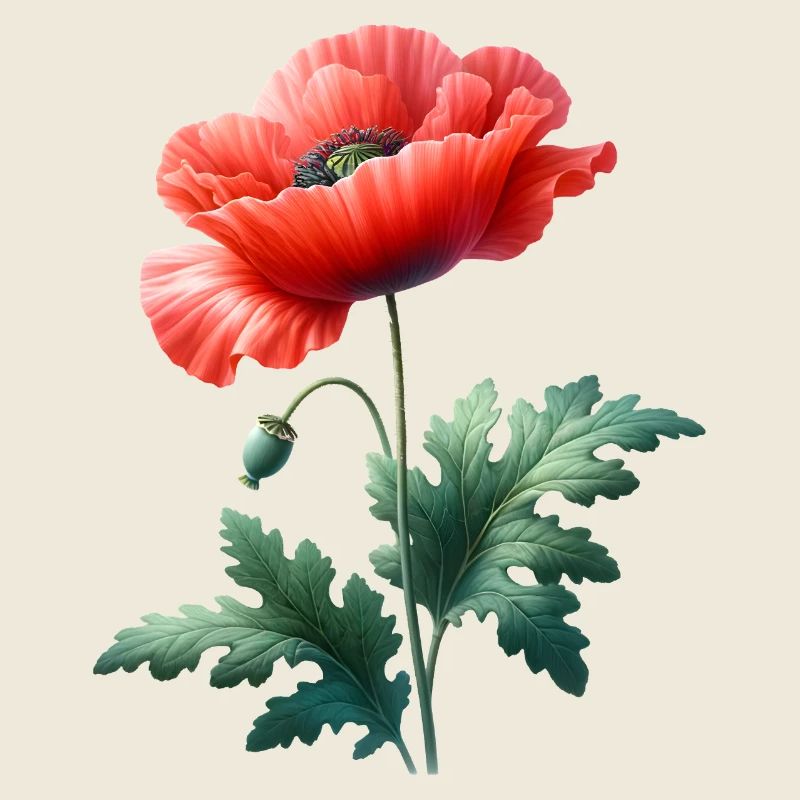 Mohnblumenmotiv: Eine leuchtend rote Mohnblume