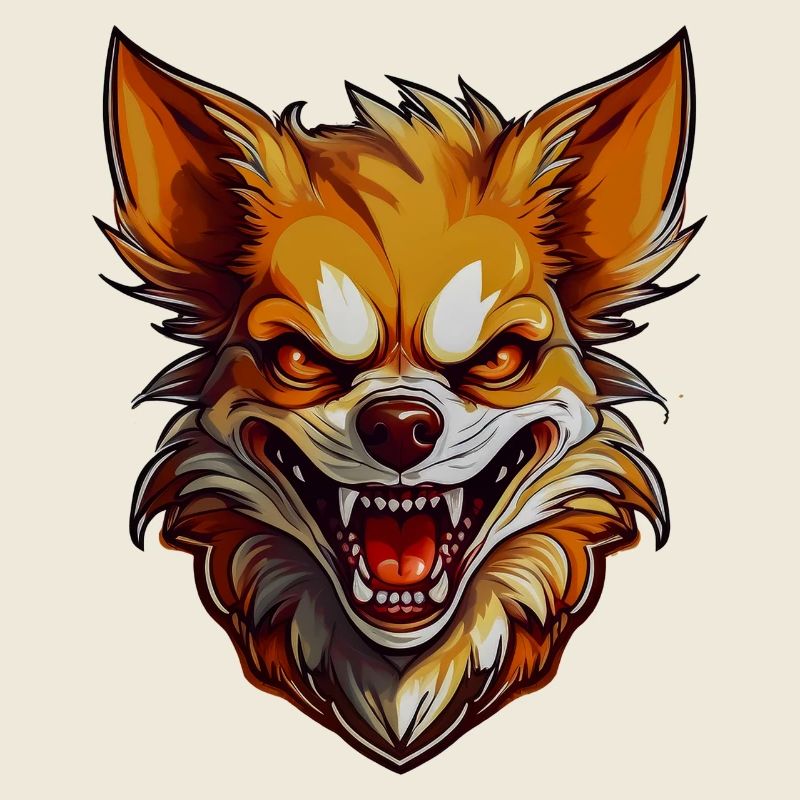 Wild angry pugnacious combative Chihuahua