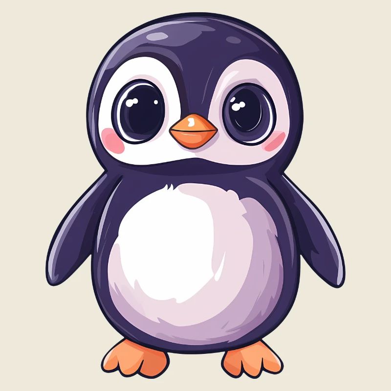 Personnage Pingouin de dessin animé mignon