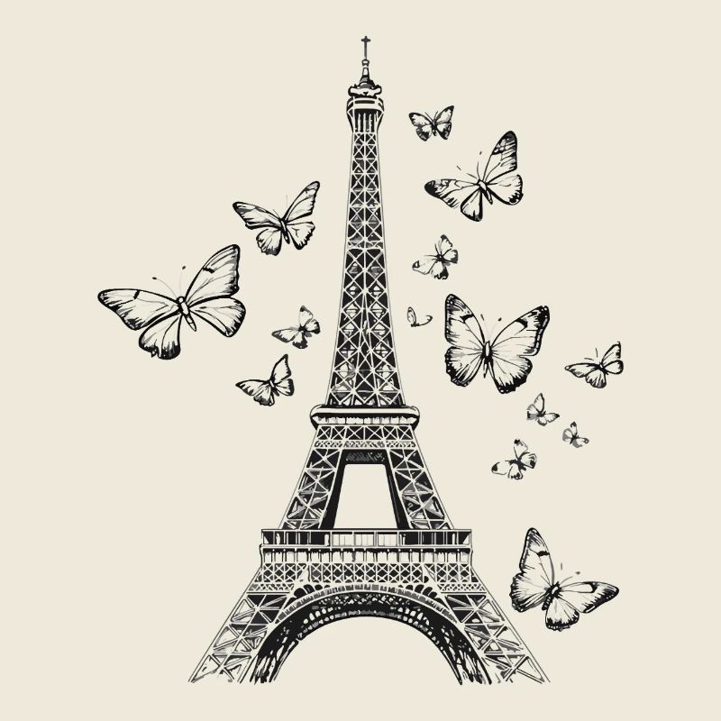 Paris Eiffelturm Frankreich Schmetterlinge Kunst