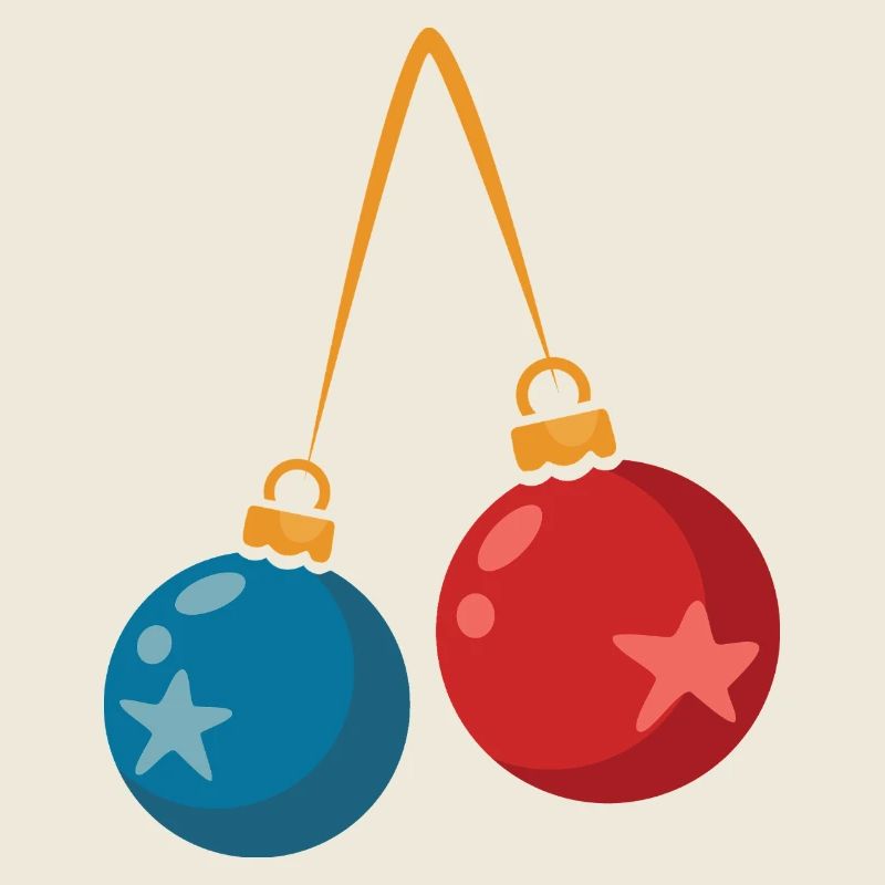 Colorful Christmas Baubles Decoration Design