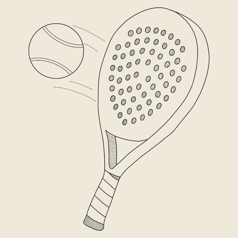 Paddle tennis racket with ball