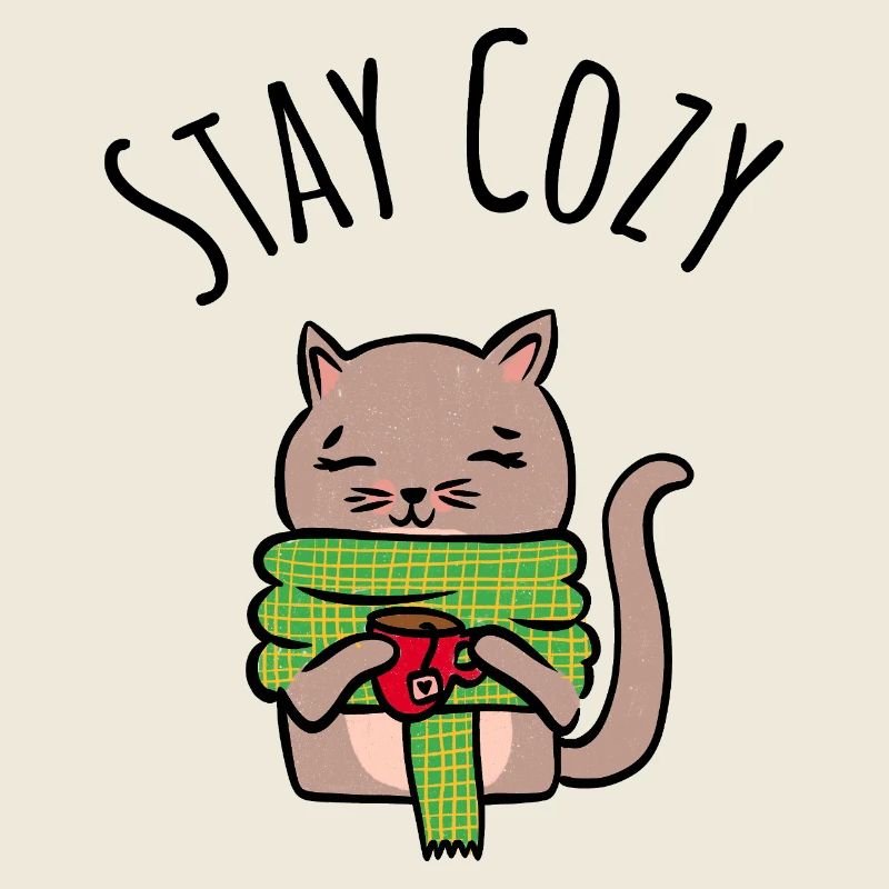 Chaton câlin avec écharpe verte Pull de Noël