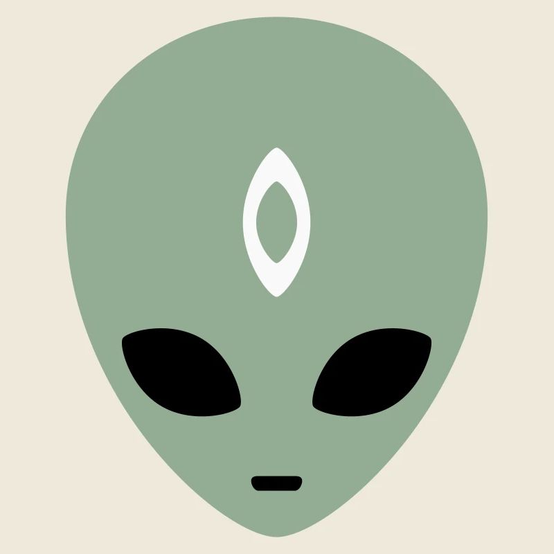 Alien Head Third Eye (drei Farben)