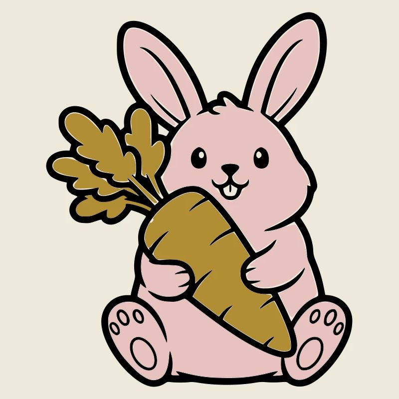Süßer Hase mit Karotte Möhre Comic