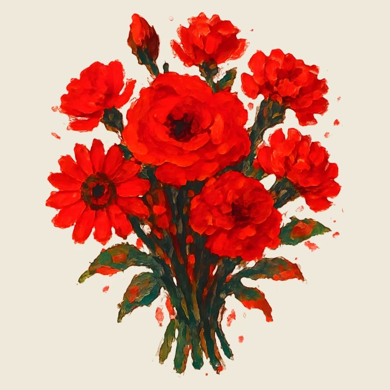 Roter Blumenbouquet Gemälde