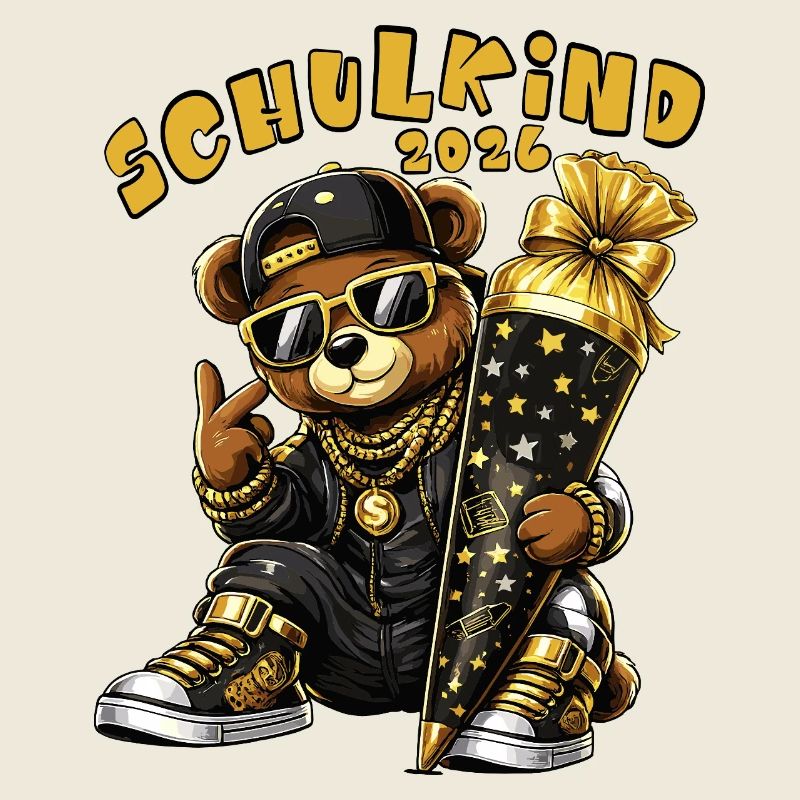 Schulkind 2026 Goldbär HipHop