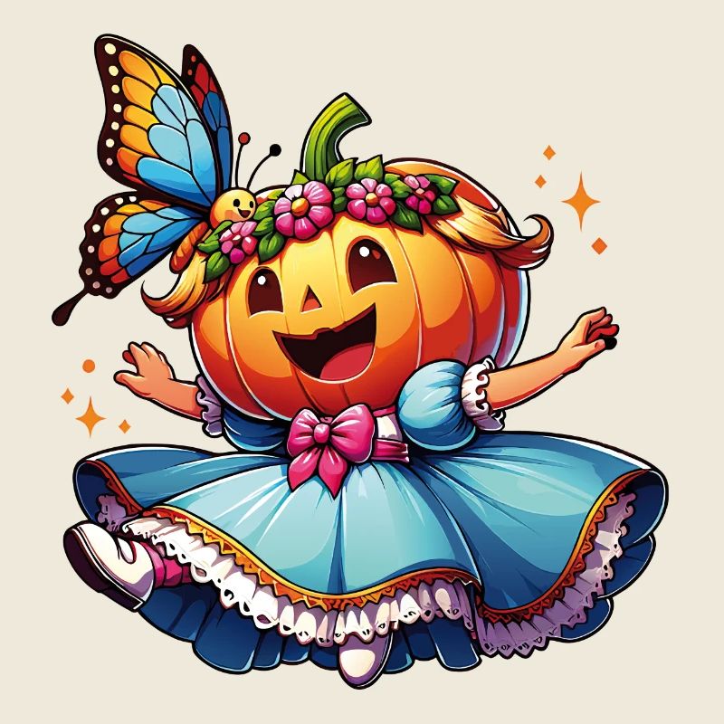 Mignonne princesse d’Halloween avec papillon