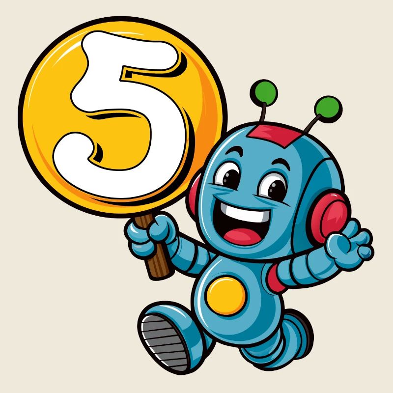 Enfin 5 ans cinq cinquième anniversaire Robot