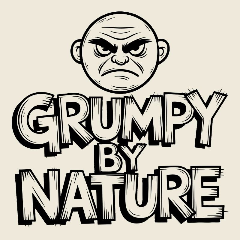 Grumpy and bad-tempered, angry face