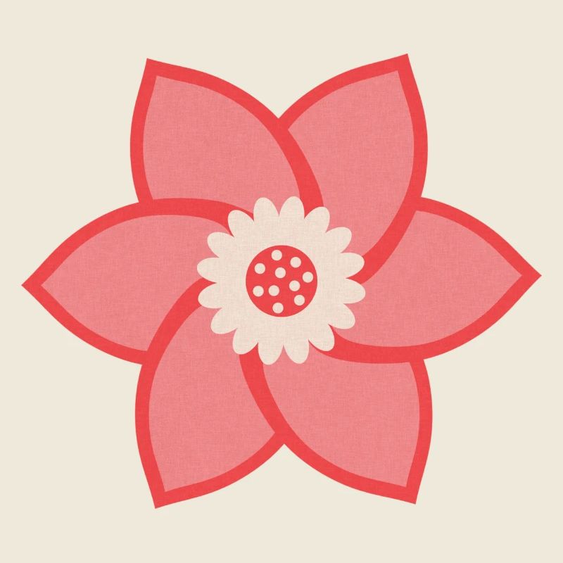 Fleur rouge rose et crème