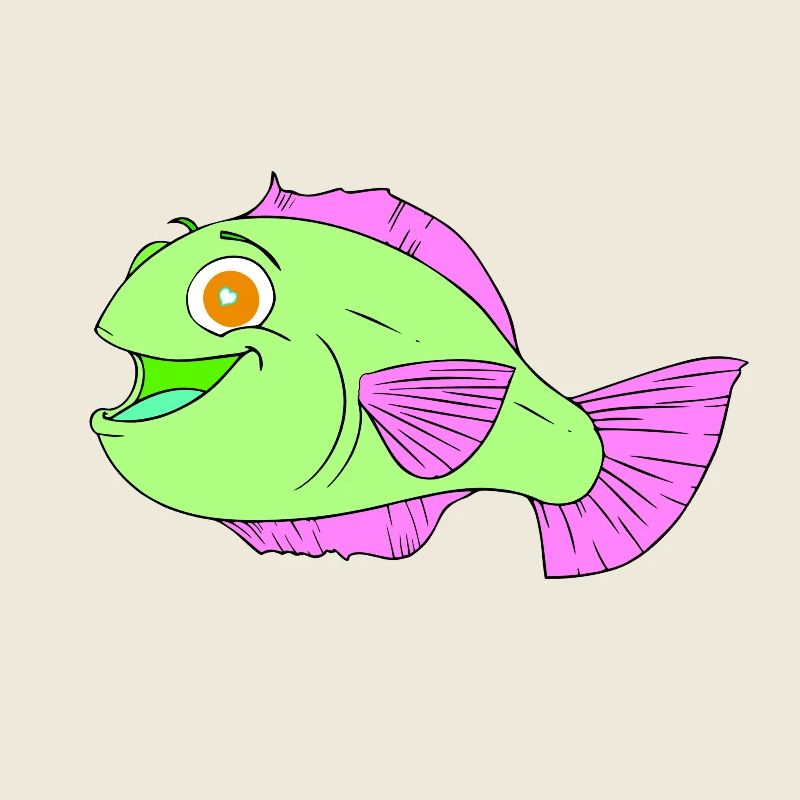 Cute colourful cartoon fish