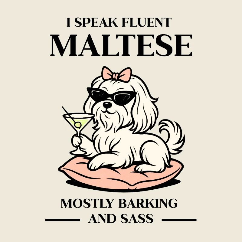 Parlant couramment le maltais Sass - Conception Cute Dog Lover