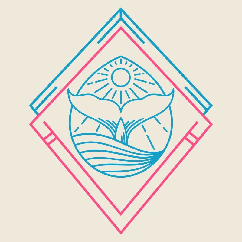 Hipster baleine – géométrique, tendance et mer