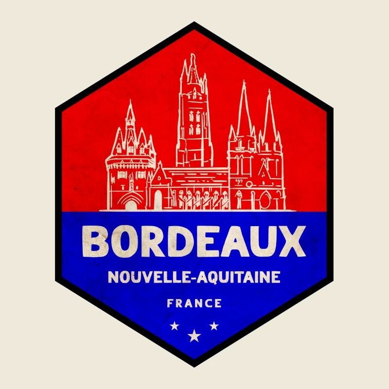 Bordeaux Wappen Rot Blau