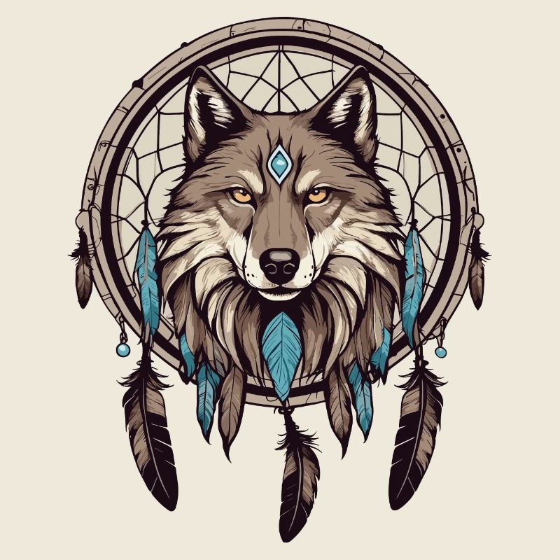 Traumfänger mit Wolf