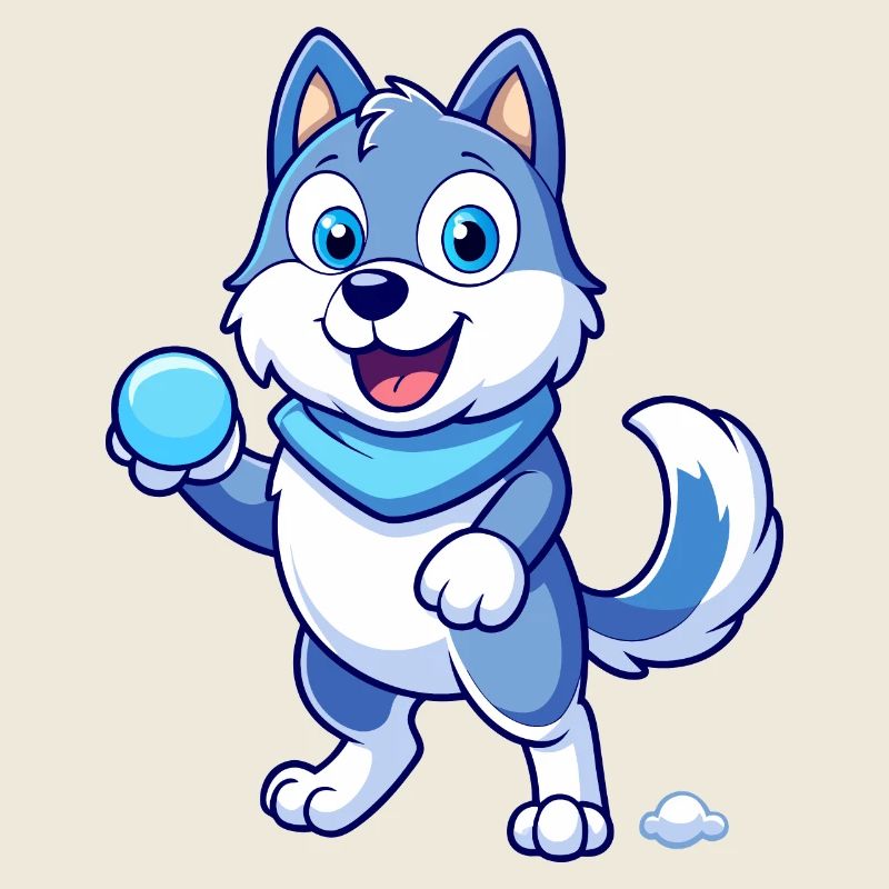 Confrontation de boules de neige : Délice de husky sibérien
