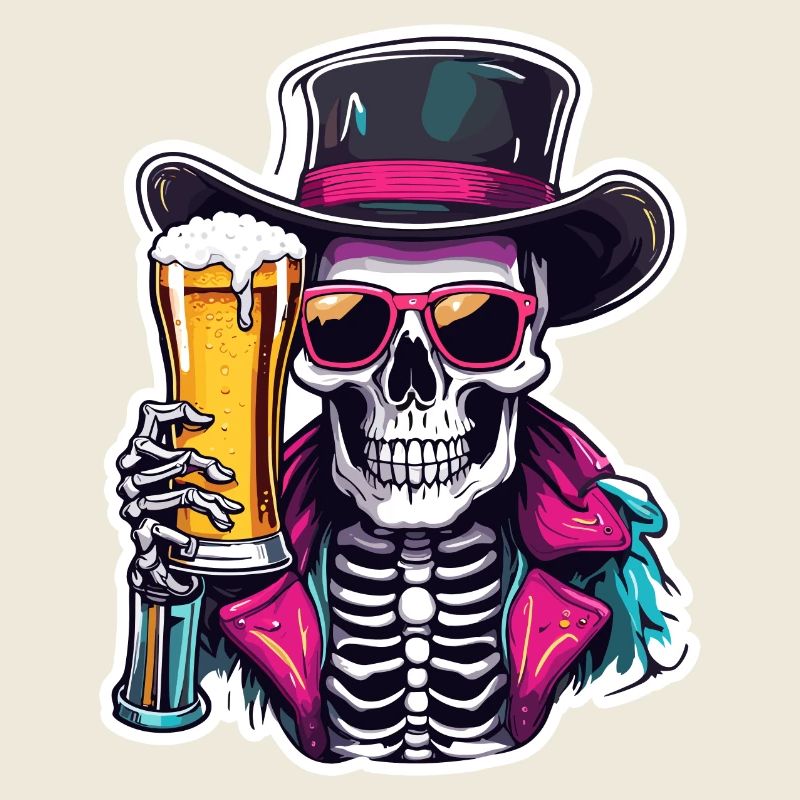 Crâne / Crâne / Squelette / Gothique / Bière
