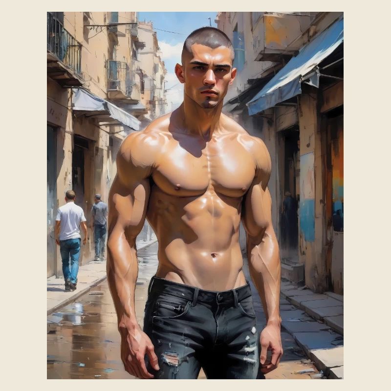 Hübsche Männer mit muskulösem Körper – junger Kerl