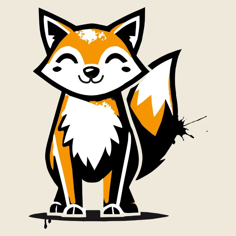 Moderner Fuchs im Stencil Graffiti-Design