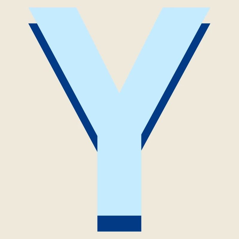 Pop und moderner blauer Buchstabe y