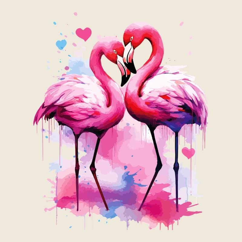 Flamingo Liebe Herz Vogel Exotisch Sommer Rosa