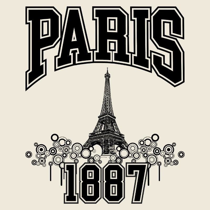 PARIS EIFFELTURM SKIZZE - SCHWARZ EINFARBIG