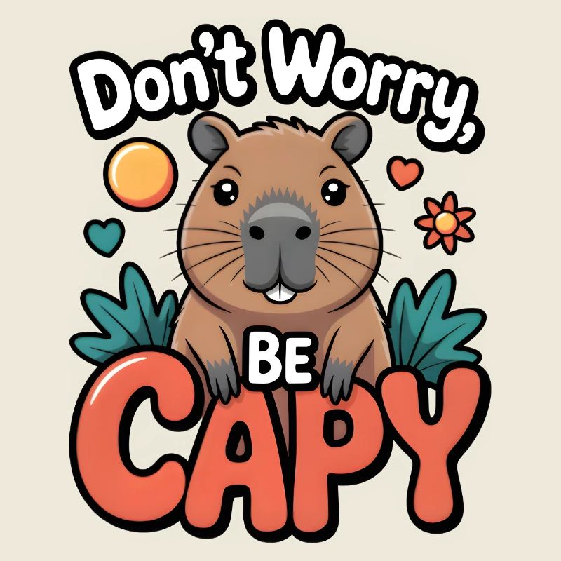 Whimsical Capybara Cheer Illustration