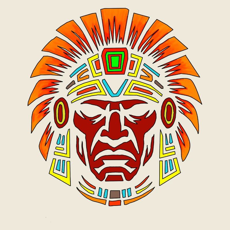 Indigenous Warrior Mask Design