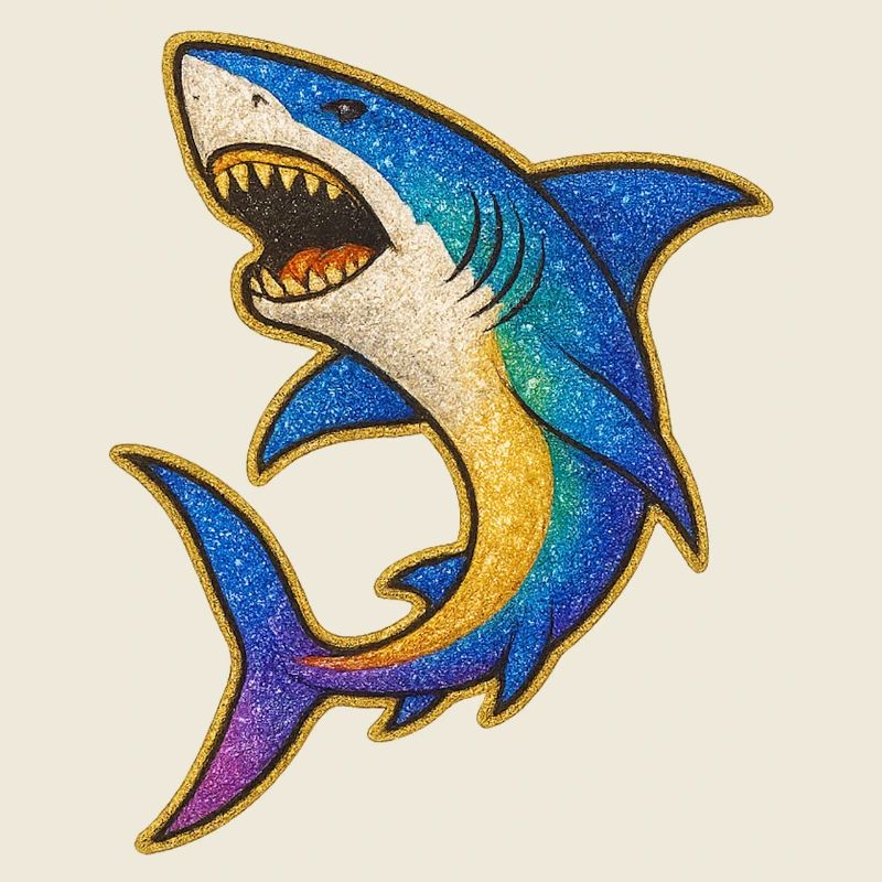 Hai | Rainbow Shark Patch Art