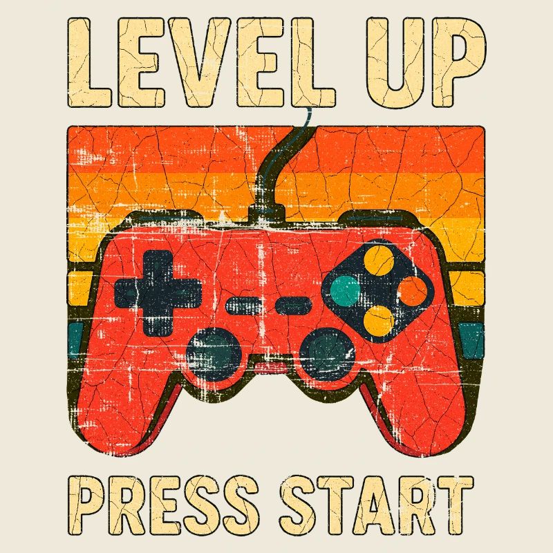 Level Up Retro-Controller-Kunst