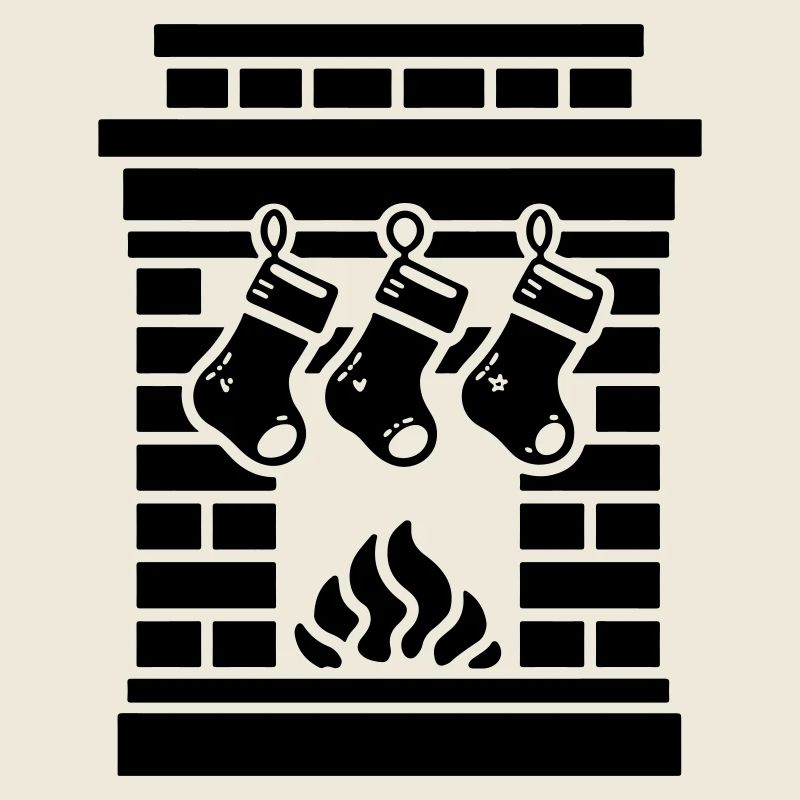Fireplace Christmas Christmas Sock