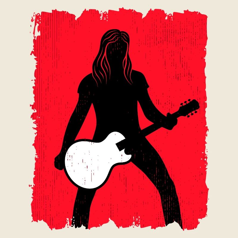 Affiche graffiti de la silhouette du guitariste