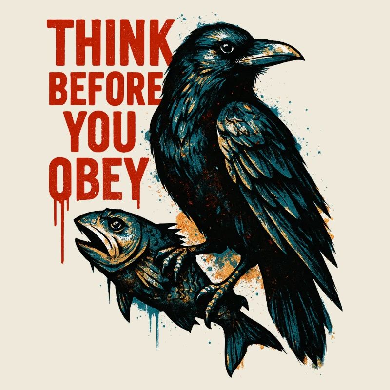 Think Before Obeying – Crow Art