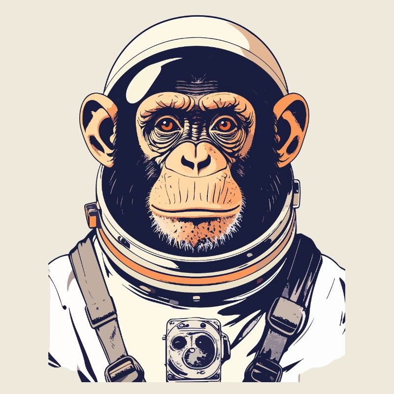 Astronautenaffe Astronaut Affe Weltall Motiv