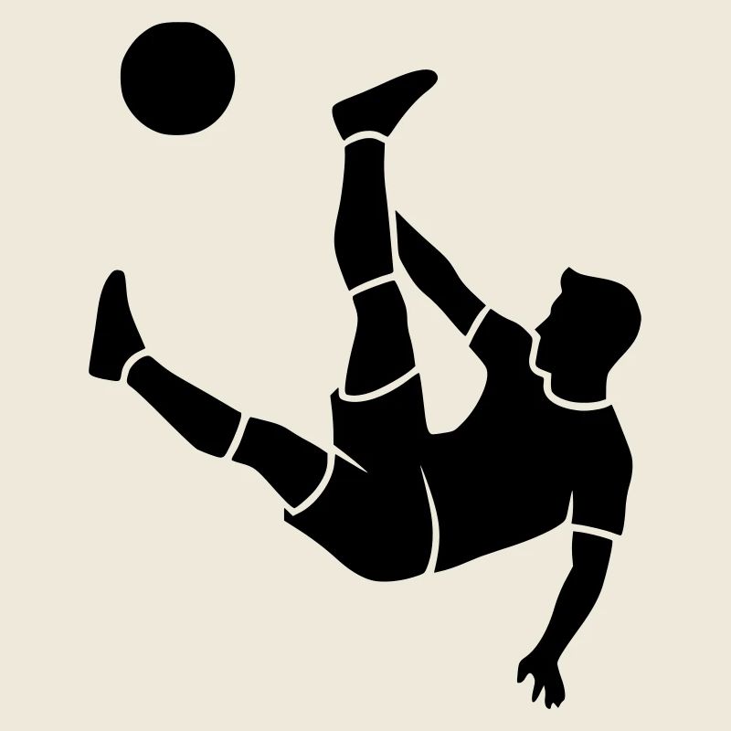 Overhead kick soccer goal scorer vector