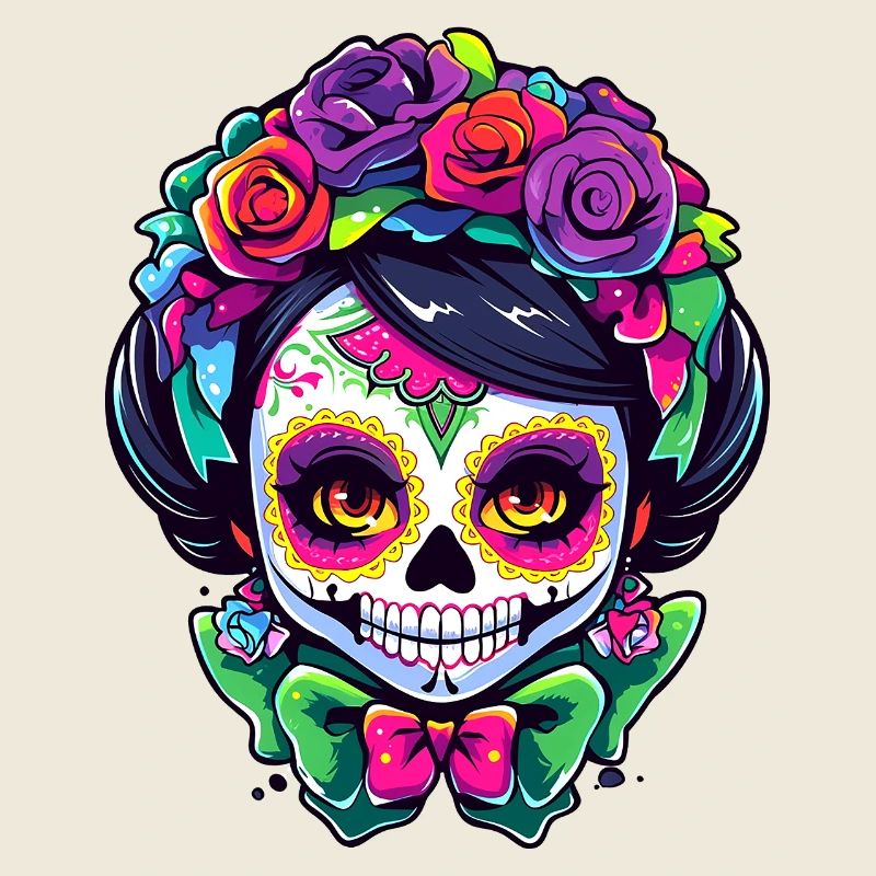 Sugar Skull Flower Crowns Art