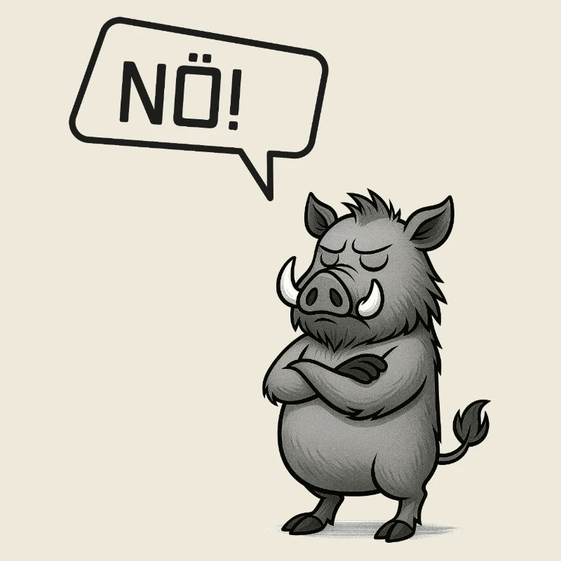 Nö! Wildschwein – Bockiger Keiler Statement