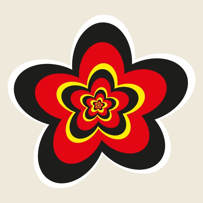 Deutschlandfarben Blume in schwarz, rot und gelb.
