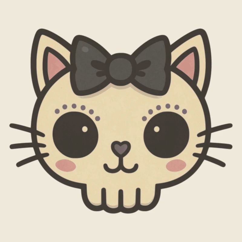 Crâne de chat mignon