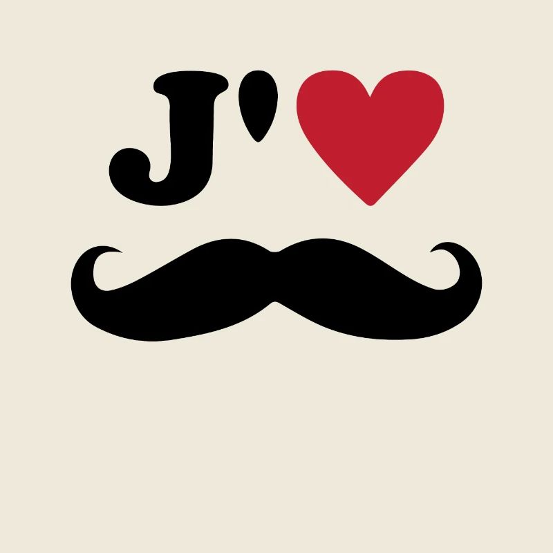 J'aime la moustache Saint Valentin Mari Papa Amour