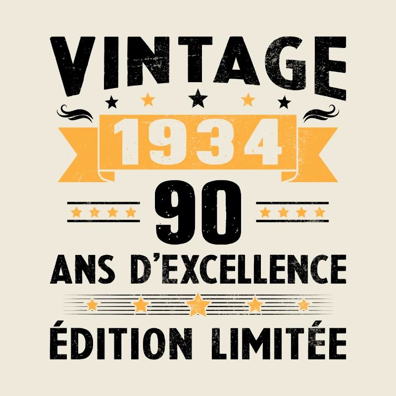 90 ans 1934 Vintage Anniversaire Rétro Cadeau