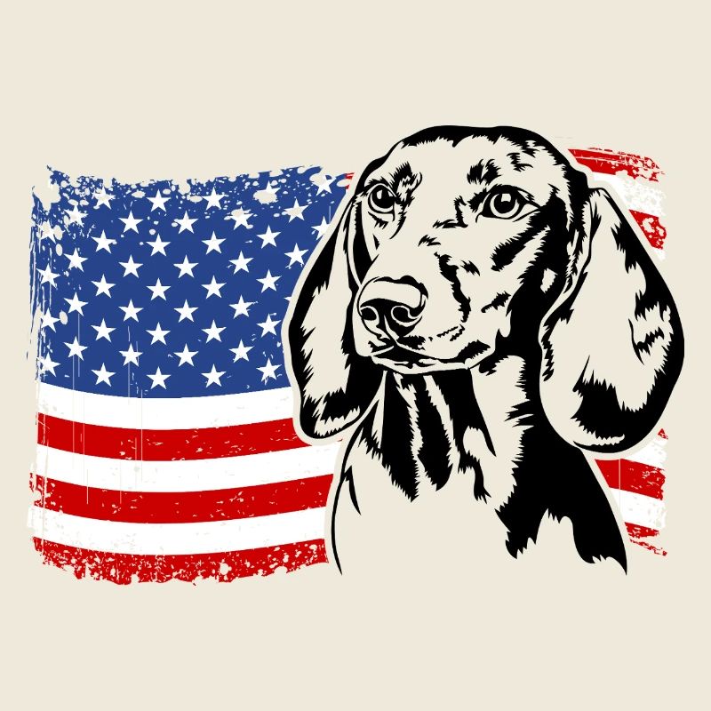 Dachshund Dachshund US America Flag Dogs Wilsigns