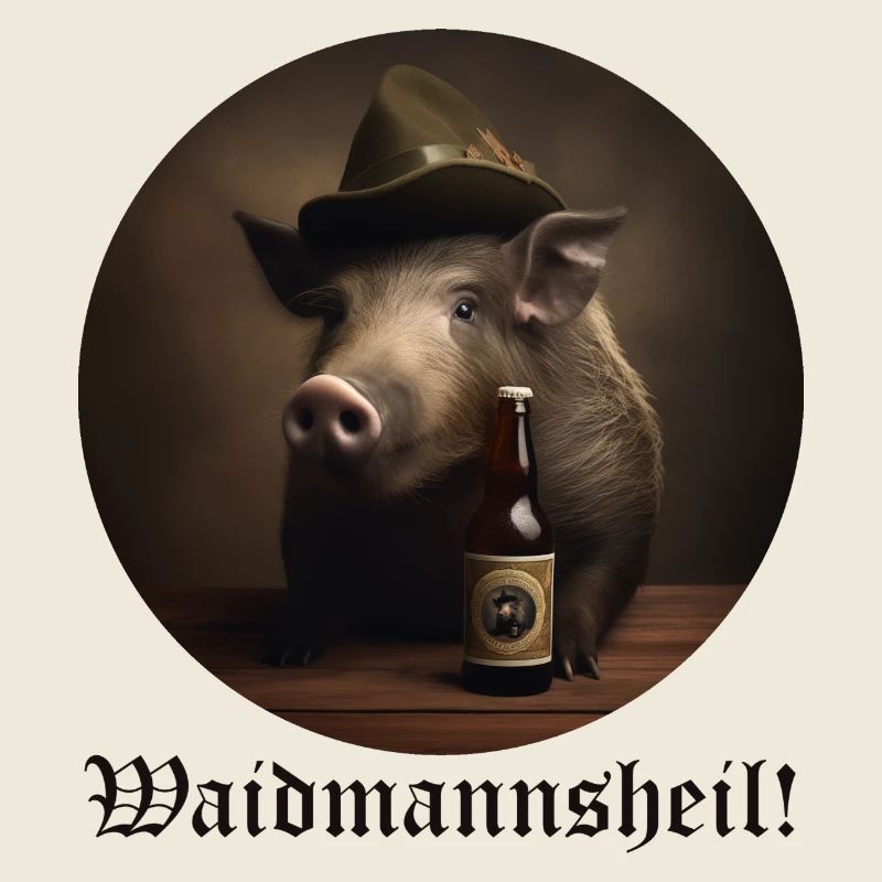 Wildschwein mit Hut - Waidmannsheil