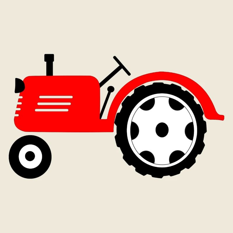 Farm tractor red agricultural machine